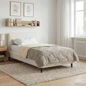 vidaXL Duvet complet pe tot parcursul anului Patos Crem 155 x 220 cm imagine