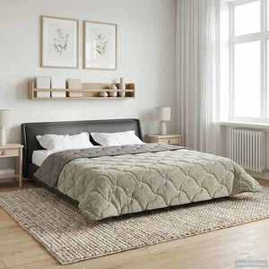 vidaXL Duvet de iarnă Patos Gri deschis 200 x 200 cm imagine