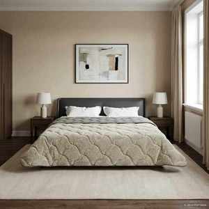 vidaXL Duvet de iarnă Patos Gri deschis 200 x 240 cm imagine
