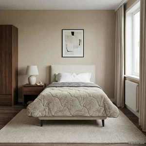 vidaXL Duvet de iarnă Patos Gri deschis 155 x 220 cm imagine