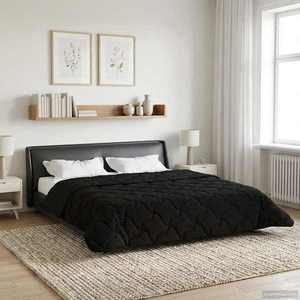 vidaXL Duvet de iarnă Negru 200 x 240 cm Microfibră imagine