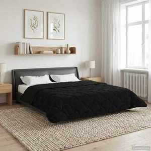 vidaXL Duvet de iarnă Negru 220 x 260 cm Microfibră imagine