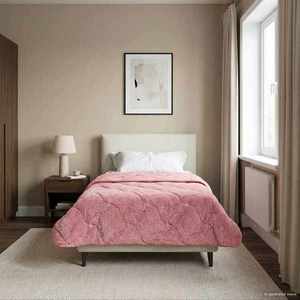 vidaXL Duvet de iarnă Roz 140 x 220 cm Microfibră și fleece Teddy imagine