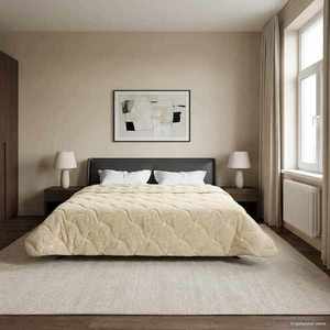 vidaXL Duvet de iarnă Crem 200 x 240 cm Microfibră și fleece Teddy imagine
