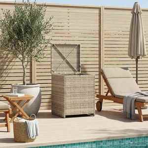 vidaXL Cutie pentru perne Gri deschis 55 x 55 x 69 cm poliratan imagine
