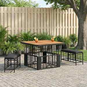vidaXL Set de masă pentru grădină 3 pcs Gri și negru imagine