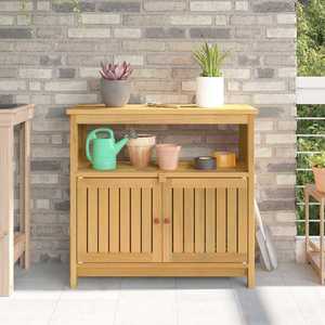 vidaXL Masă de consolă pentru grădină Acacia deschis 80 x 35 x 75 cm imagine