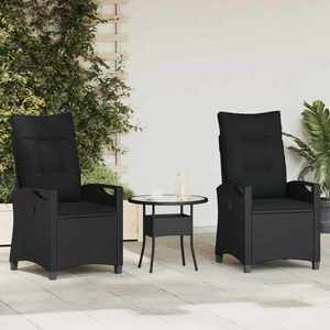 vidaXL Scaun pentru Grădină 2 pcs Negru 56 x 64 x 94 cm imagine