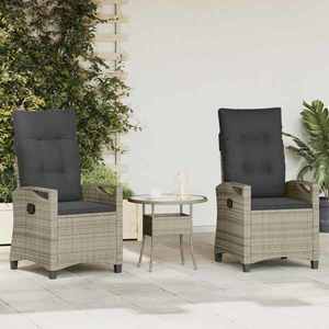 vidaXL Scaun pentru Grădină 2 pcs Gri deschis și gri închis imagine