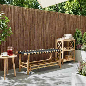 vidaXL Bancă de grădină 110 x 38 x 40 cm Bambus natural Dreptunghiular imagine