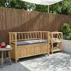 vidaXL Bancă de grădină cu șemineu 110 x 47 x 80 cm Bambus natural imagine
