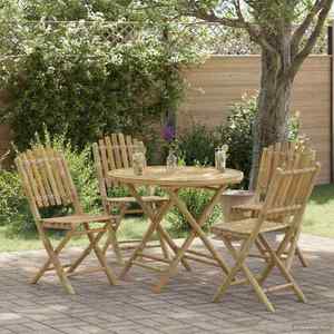 vidaXL Scaun pentru Grădină 4 pcs natural Bambus imagine