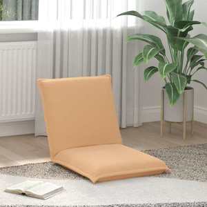 vidaXL Scaun de podea Bej 54 x 64 x 59 cm Tarfă de oaie imagine