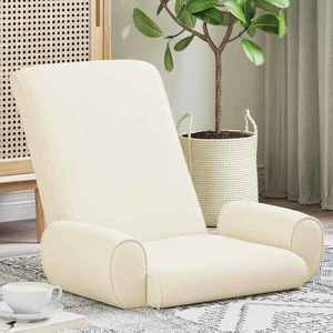 vidaXL Scaun de podea Crem 68 x 51 x 56 cm Catifea texturată imagine