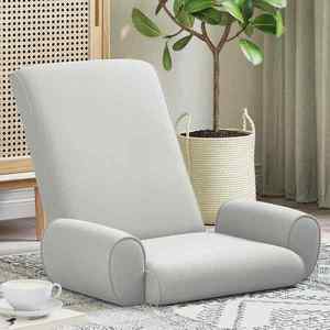 vidaXL Scaun de podea Gri deschis 68 x 51 x 56 cm Catifea texturată imagine
