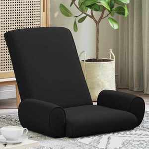 vidaXL Scaun de podea Negru 68 x 51 x 56 cm Catifea texturată imagine