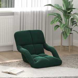 vidaXL Scaun de podea Verde închis 58 x 62 x 58 cm Catifea imagine