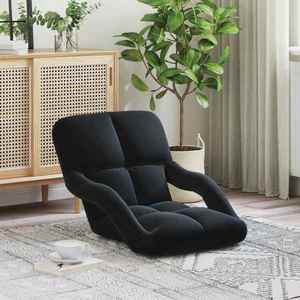 vidaXL Scaun de podea Negru 58 x 62 x 58 cm Catifea imagine