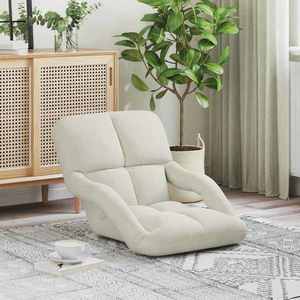 vidaXL Scaun de podea Crem 58 x 62 x 58 cm Catifea imagine