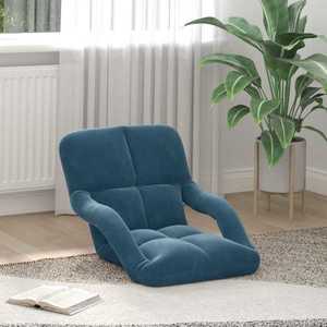 vidaXL Scaun de podea albastru 58 x 62 x 58 cm Catifea imagine