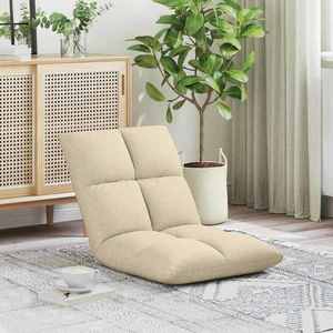 vidaXL Scaun de podea Crem 50 x 61 x 57 cm țesătură imagine