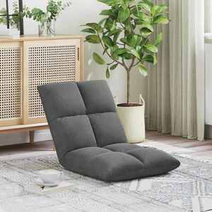 vidaXL Scaun de podea Gri închis 50 x 61 x 57 cm Catifea imagine