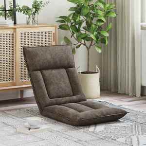 vidaXL Scaun de podea Gri închis 55 x 61 x 70 cm țesătură imagine