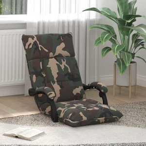 vidaXL Scaun de podea Verde Army 66 x 66 x 80 cm țesătură imagine