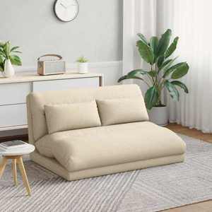 vidaXL Scaun de podea Crem 110 x 82 x 55 cm țesătură imagine
