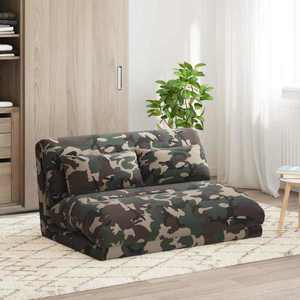 vidaXL Scaun de podea Verde Army 110 x 82 x 55 cm țesătură imagine