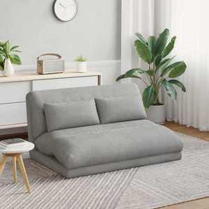 vidaXL Scaun de podea Gri deschis 110 x 82 x 55 cm Catifea imagine