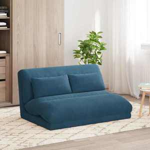 vidaXL Scaun de podea albastru 110 x 82 x 55 cm Catifea imagine