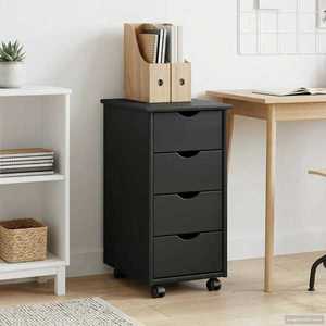 vidaXL Cabinet mobil cu roata Gri 34 x 39 x 65, 5 cm Lemn de pin masiv imagine