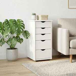 vidaXL Dulap Alb 34 x 39 x 61, 5 cm Lemn de pin masiv imagine
