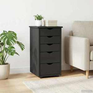 vidaXL Dulap Gri 34 x 39 x 61, 5 cm Lemn de pin masiv imagine