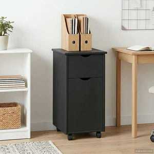vidaXL Cabinet mobil cu roata Gri 34 x 39 x 65, 5 cm Lemn de pin masiv imagine