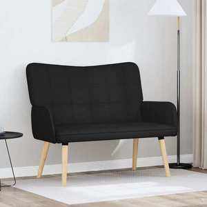vidaXL Canapea cu două locuri Negru 115 x 61 x 87 cm țesătură imagine