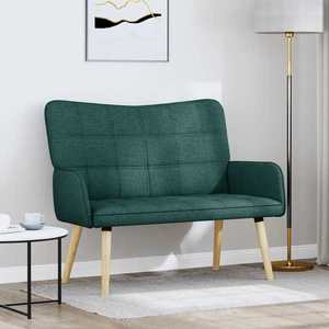 vidaXL Canapea cu două locuri Verde închis 115 x 61 x 87 cm țesătură imagine