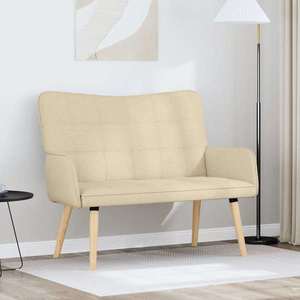vidaXL Canapea cu două locuri Crem 115 x 61 x 87 cm țesătură imagine