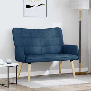 vidaXL Canapea cu două locuri albastru 115 x 61 x 87 cm țesătură imagine