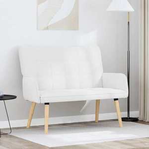 vidaXL Canapea cu două locuri Alb 115 x 61 x 87 cm țesătură imagine
