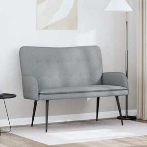 vidaXL Canapea cu 2 locuri Gri deschis 115 x 61 x 87 cm țesătură imagine