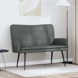 vidaXL Canapea cu 2 locuri Gri închis 115 x 61 x 87 cm țesătură imagine