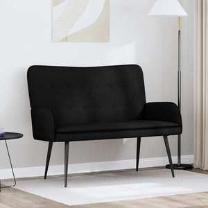 vidaXL Canapea cu 2 locuri Negru 115 x 61 x 87 cm țesătură imagine
