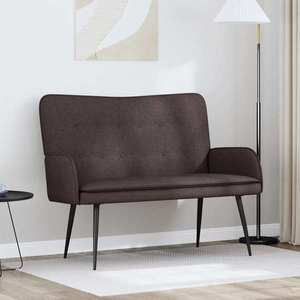 vidaXL Canapea cu 2 locuri Maro închis 115 x 61 x 87 cm țesătură imagine