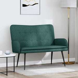 vidaXL Canapea cu 2 locuri Verde închis 115 x 61 x 87 cm țesătură imagine