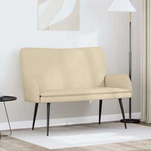 vidaXL Canapea cu 2 locuri Crem 115 x 61 x 87 cm țesătură imagine