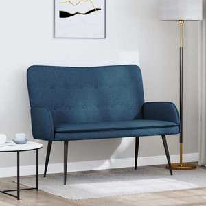 vidaXL Canapea cu 2 locuri albastru 115 x 61 x 87 cm țesătură imagine