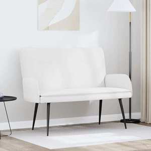 vidaXL Canapea cu 2 locuri Alb 115 x 61 x 87 cm țesătură imagine