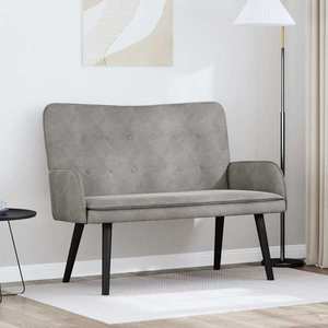 vidaXL Canapea cu două locuri Gri deschis 115 x 61 x 87 cm Catifea imagine